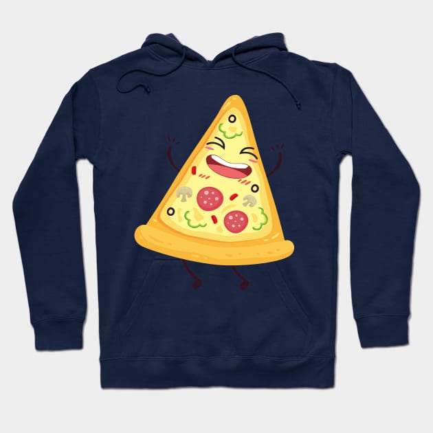 Pizza Party Kawaii Slice Motivational Design Hoodie by at85productions